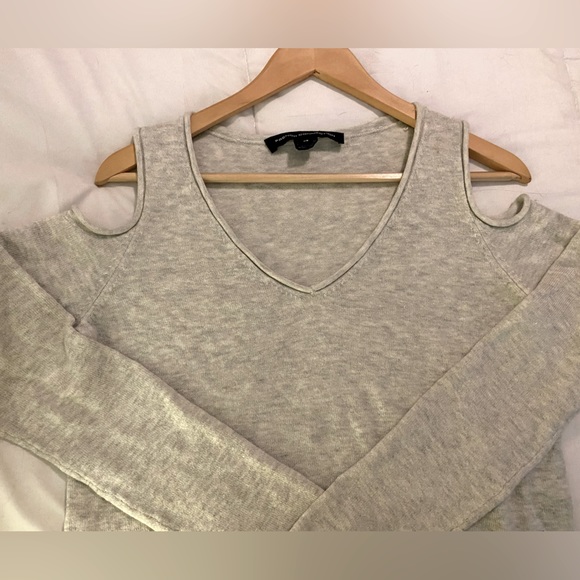 French connection grey cold shoulder tunic top - Picture 6 of 7